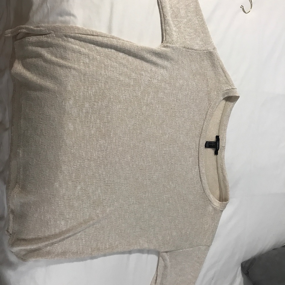 Forever 21 Cream Sheer Sweater